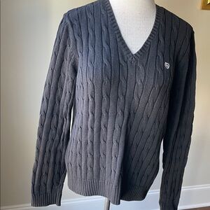 Chaps Dark Gray V-Neck Sweater